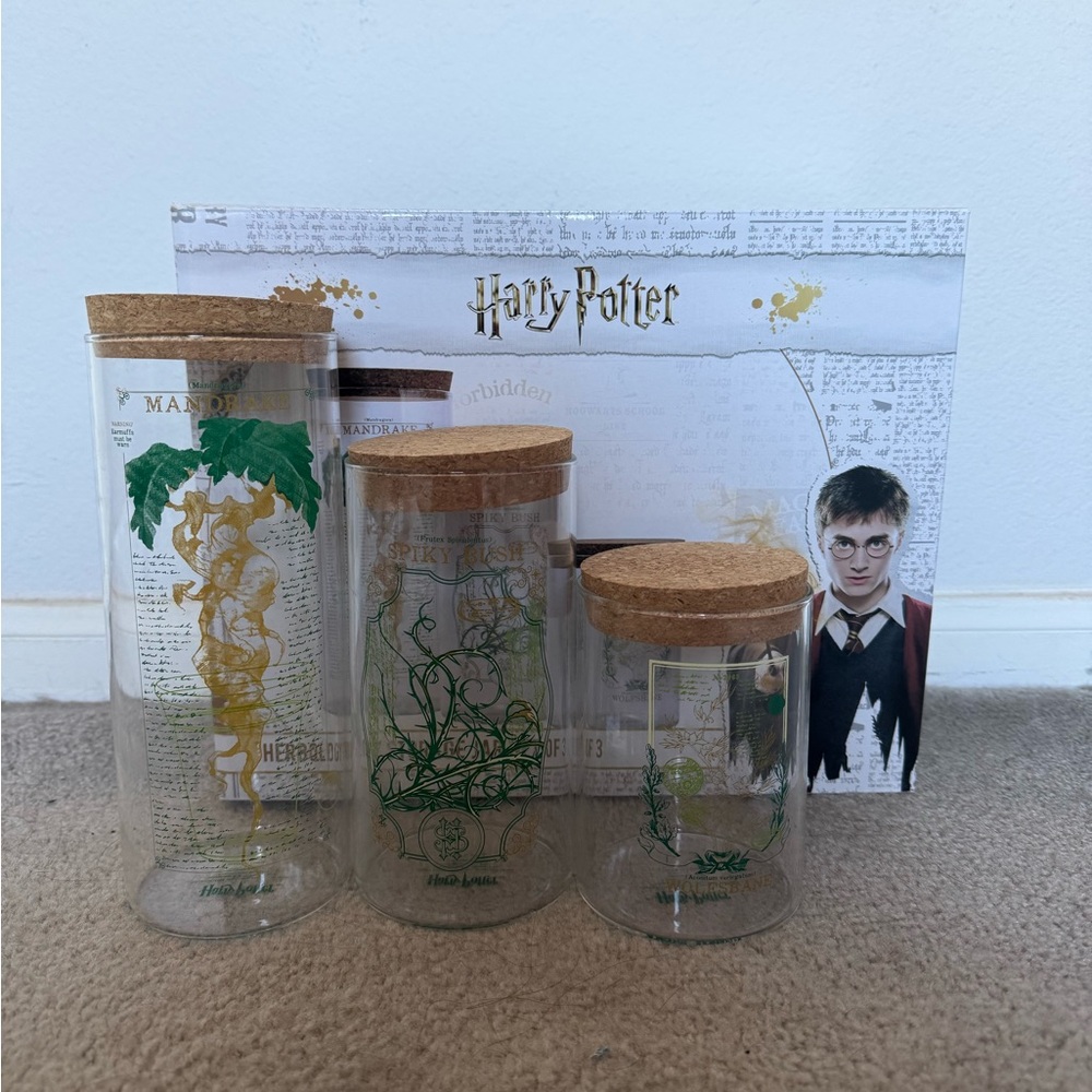 harry potter herbology jar set